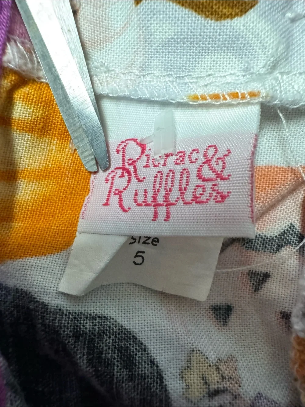 Ricrac And Ruffles Halloween Dress Size 5 Pumpkin & Blackbird Short Sleeve